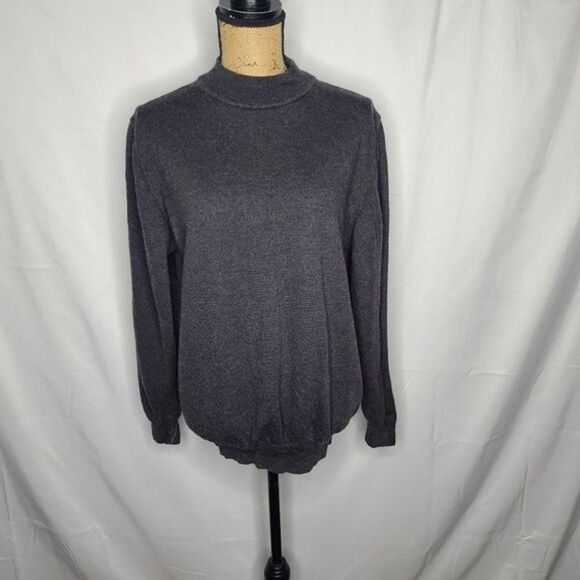 Nordstrom Mock Neck Dark Grey Merino Wool Sweater Size XL - Picture 2 of 11
